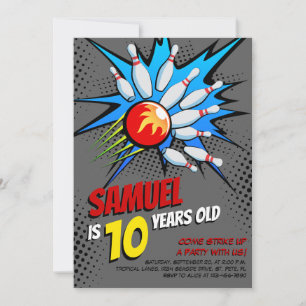 Convites Festa de aniversário boliche