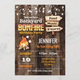 Convites Festa de aniversário Bonfire