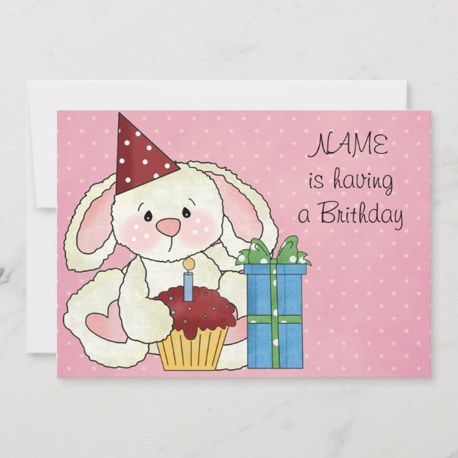 Convites Festa de Aniversário Bonita (Frente)