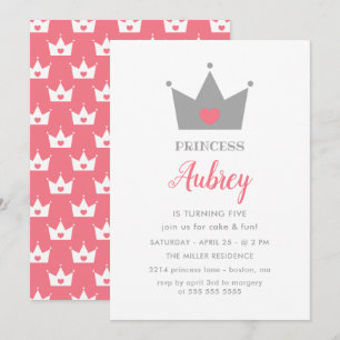 Convites Festa de aniversário bonito da Princesa