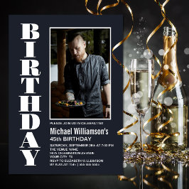 Convites Festa de aniversário Branca de Fotos de Qualquer C