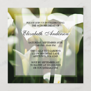 Convites Festa de aniversário branca elegante do 80 do