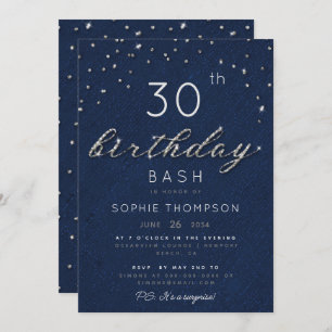 Convites Festa de aniversário brilhante do Marinho de joias