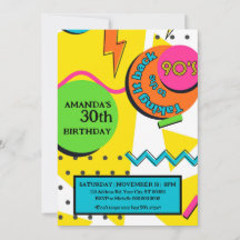festa de aniversário, Brilho e Colorido dos anos 9