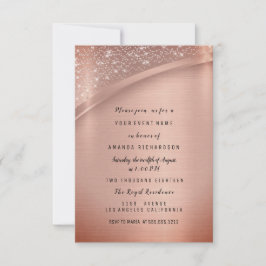 Convites Festa de Aniversário Brilho Rosa Bege