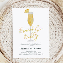 Convites Festa de aniversário Brunch e Bubbles Mimosa Cockt