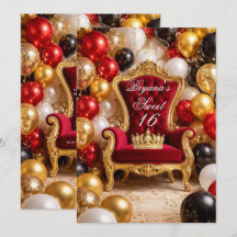 Festa de Aniversário Cadeira Real e Coroa Vermelha