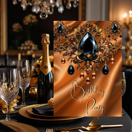 Convites Festa de aniversário Caramelo Dourado da Seda