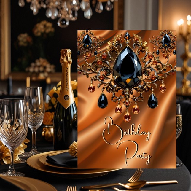 Convites Festa de aniversário Caramelo Dourado da Seda (Criador carregado)