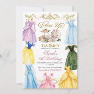 Convites Festa de Aniversário Chá da Princesa Vestida