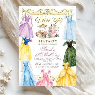 Convites Festa de Aniversário Chá da Princesa Vestida