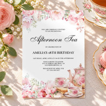 Festa de Aniversário Chá da Tarde Floral Rosa Cora
