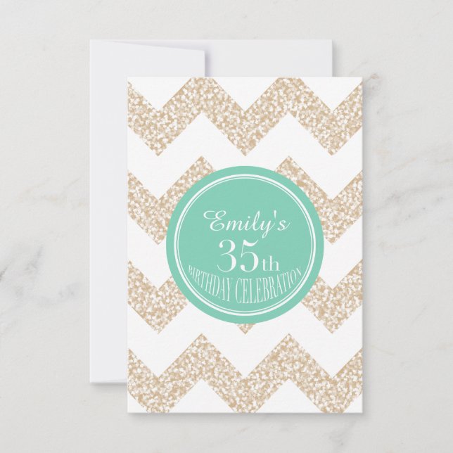 Convites Festa de aniversário Chevron 35th Escolher placa p (Frente)