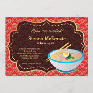 Convites Festa de aniversário chinesa da comida
