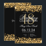 Convites Festa de aniversário Classy 18th Sparkles Dourado<br><div class="desc">Elegante e classe 18ª Festa de aniversário Espalha um modelo de convite Dourado. Com luzes,  cordas e faíscas. Produtos correspondentes disponíveis.</div>