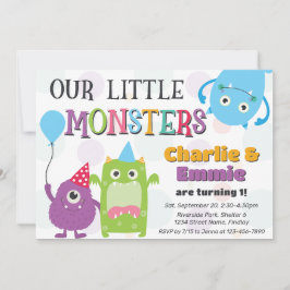 Convites Festa de aniversário Coletiva De Monstros Bonitos,