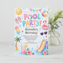 Festa de Aniversário Colorida à Beira da Piscina e