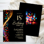 Convites Festa de aniversário Colorida Bokeh 18th<br><div class="desc">Convide seus amigos e entes queridos para o seu aniversário de 18 anos com este convite de aniversário colorido de bokeh. A área de texto personalizável neste modelo de convite permite que você inclua facilmente todos os detalhes necessários para sua celebração especial de aniversário, incluindo as informações de data, hora,...</div>
