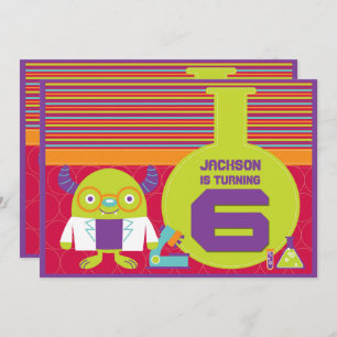 Convites Festa de aniversário Colorida de 6 de Cartoon Mad 