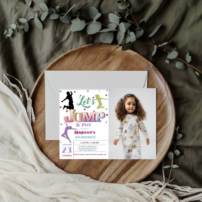 Convites Festa de aniversário Colorida de Rapariga de Fotog (Criador carregado)