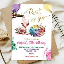 Convites Festa de Aniversário Colorida para Adultos com Pin