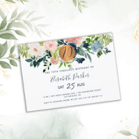 Festa de aniversário com aguarela floral naval mod
