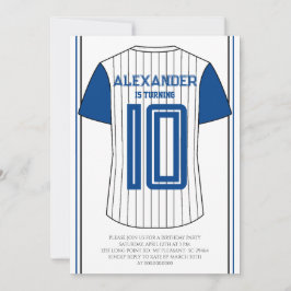 Convites Festa de Aniversário com Camisa de Beisebol Azul