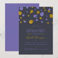 Festa de Aniversário com Confetes Brilhantes Roxo