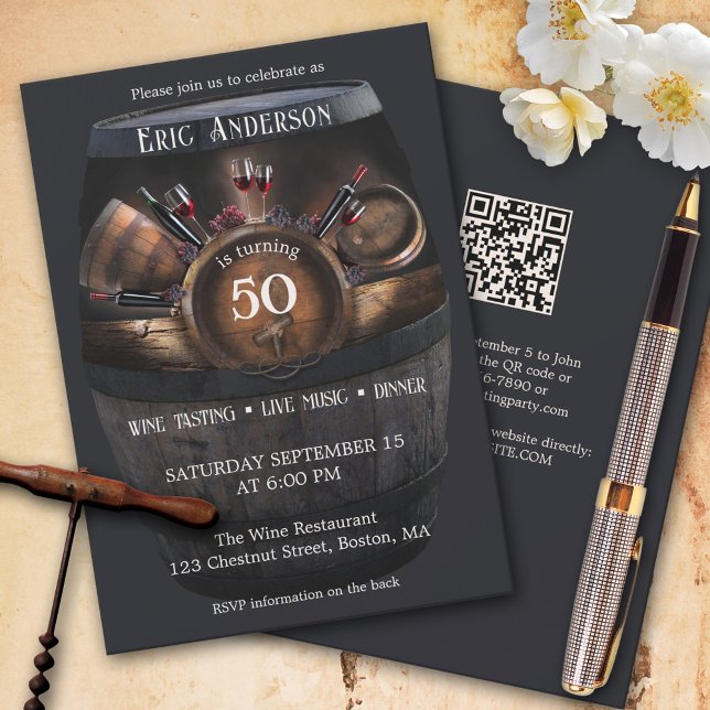 Convites Festa de Aniversário com Degustação de Vinhos com  (Criador carregado)