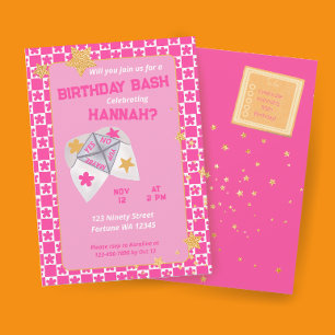 Convites Festa de Aniversário com Dobradura de Dedo Retrô d