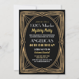 Convites Festa de Aniversário com Jantar e Mistério de Assa