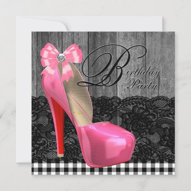 Convites Festa de Aniversário com Madeira de Celeiro Rústic (Frente)