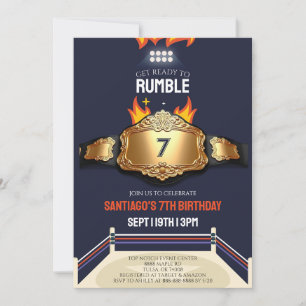 Convites Festa de Aniversário com Ringue de Luta Livre e Ci