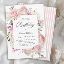Festa de Aniversário com Rosas Pink Femininas e Ca