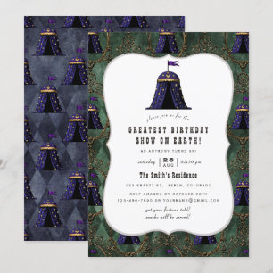 Convites Festa de Aniversário com Tema de Circo Antigo