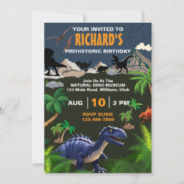Convites Festa de Aniversário com Tema de Dinossauros Pré-H