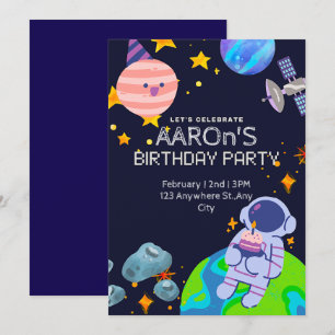 Convites Festa de Aniversário com Tema Espacial 