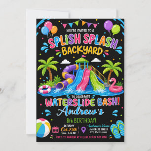Convites Festa de Aniversário com Toboágua Personalizado