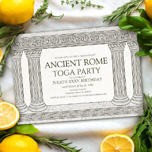 Convites Festa de Aniversário com Toga da Roma Antiga com c