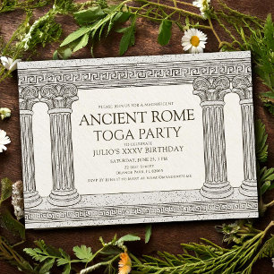 Convites Festa de Aniversário com Toga da Roma Antiga com c