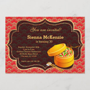 Convites Festa de aniversário comida chinesa