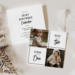 Convites Festa de Aniversário Conjunta Dupla