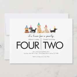 Convites Festa de aniversário conjunta - Tema branco