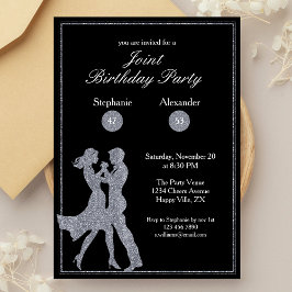 Convites Festa de aniversário conjunto Adultos Casal pratea