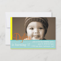 Festa de aniversário Convidar minha foto azul amar