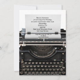 Convites Festa de aniversário Convide Na Antiga Máquina De 