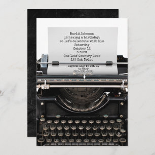 Convites Festa de aniversário Convide Na Antiga Máquina De 