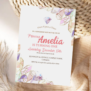 Convites Festa de aniversário Cristal Primeira Festa de ani