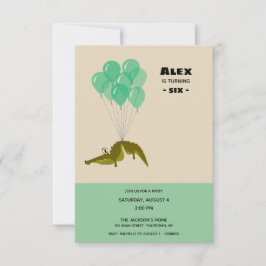 Convites Festa de Aniversário Crocodilo com fotografia atrá