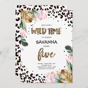 Convites Festa de aniversário da 5 Safari da Selva da Impre